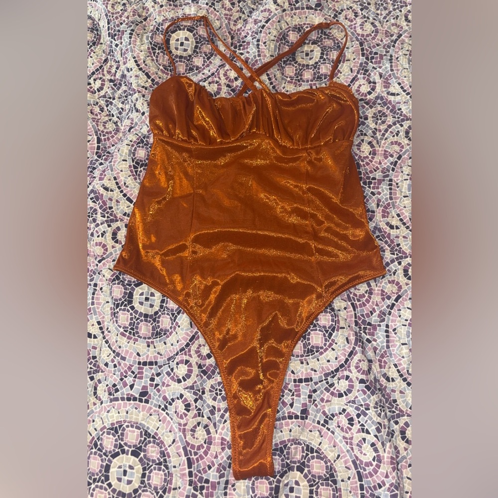 Urban Outfitters ‘Out From Under’ Metallic Orange Swimsuit